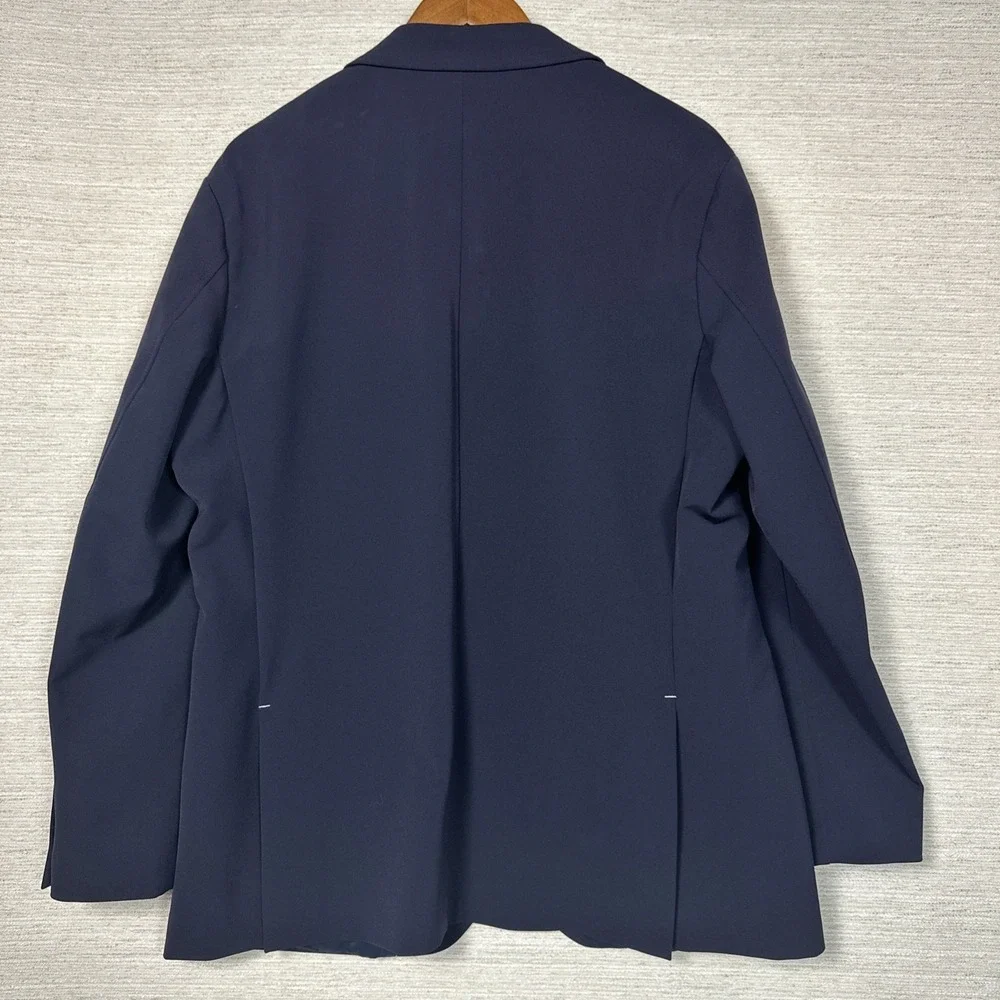 Blue Industry Navy Stretch Sport Coat Blazer Size 54 Modern Fit Travel Jacket
